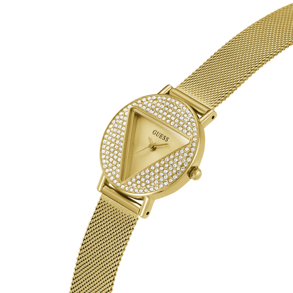 Guess Women's Quartz Watch with Gold Dial - GWC-0279