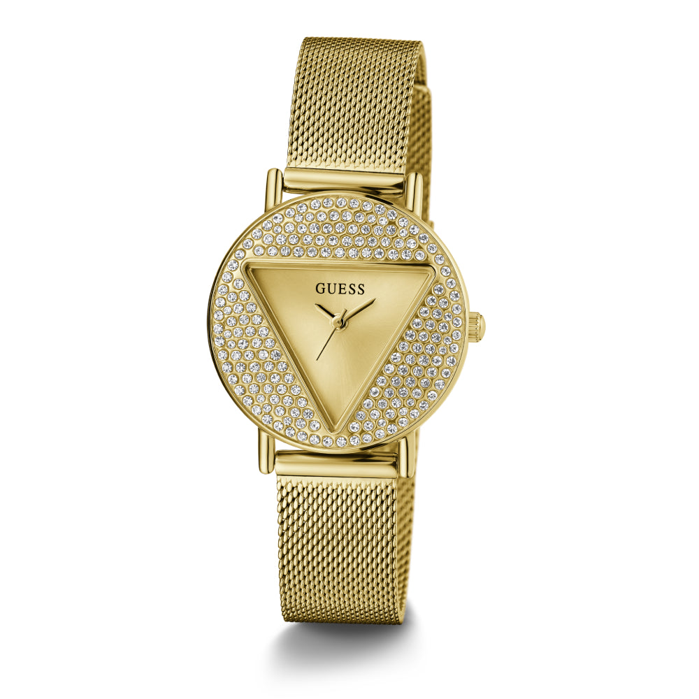 Guess Women's Quartz Watch with Gold Dial - GWC-0279