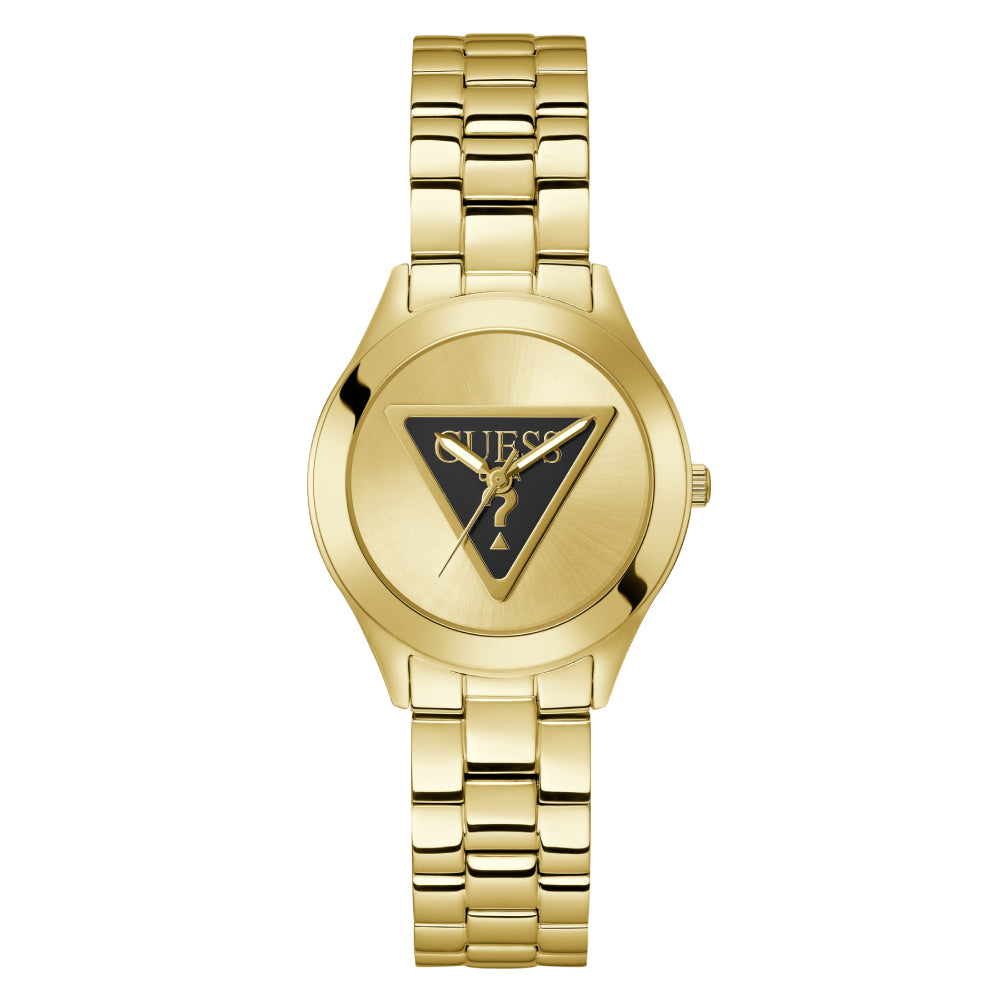 Guess Women's Quartz Watch with Gold Dial - GWC-0281