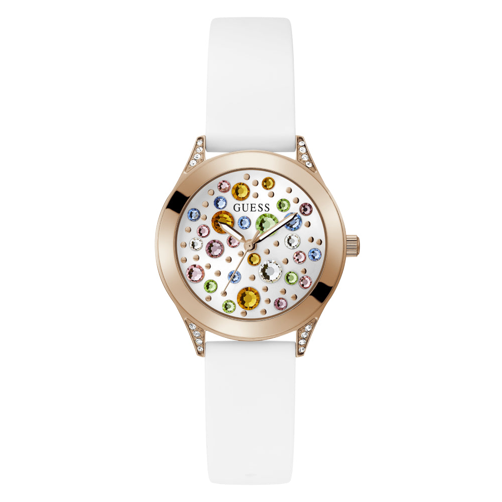 Guess Women's Quartz Watch with White Dial - GWC-0285