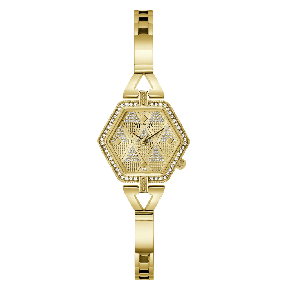 Guess Women's Quartz Watch with Gold Dial - GWC-0287