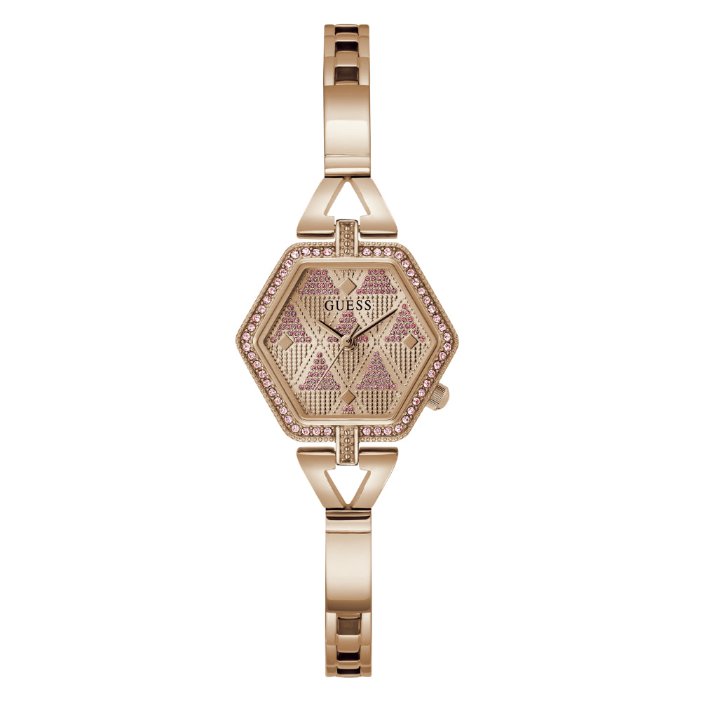 Guess Women's Quartz Watch with Rose Gold Dial - GWC-0288