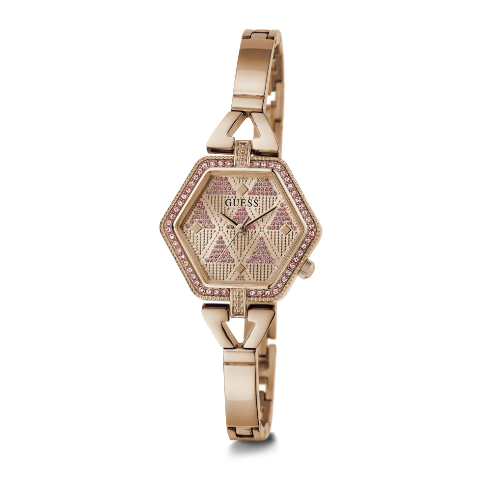 Guess Women's Quartz Watch with Rose Gold Dial - GWC-0288