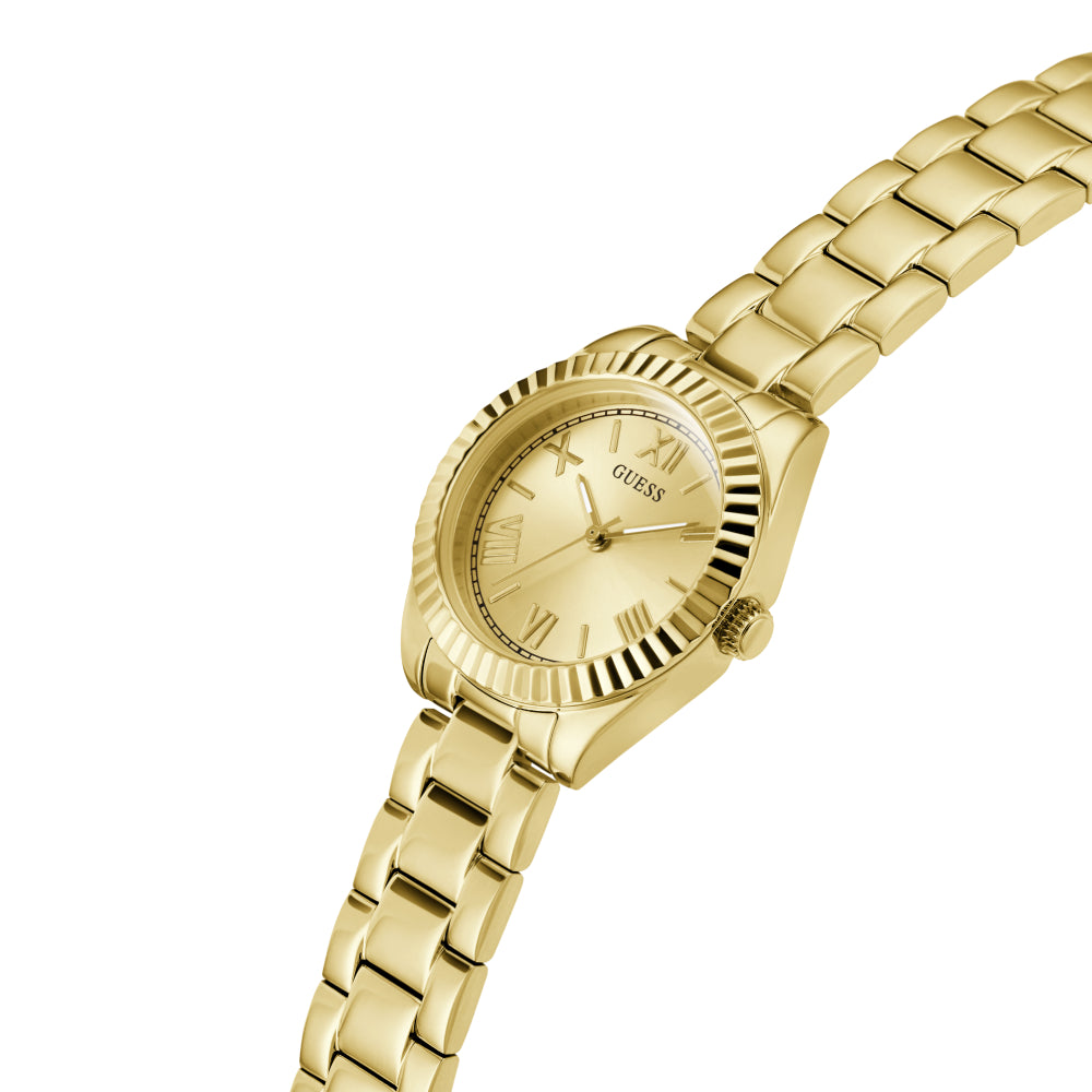 Guess Women's Quartz Watch with Gold Dial - GWC-0297