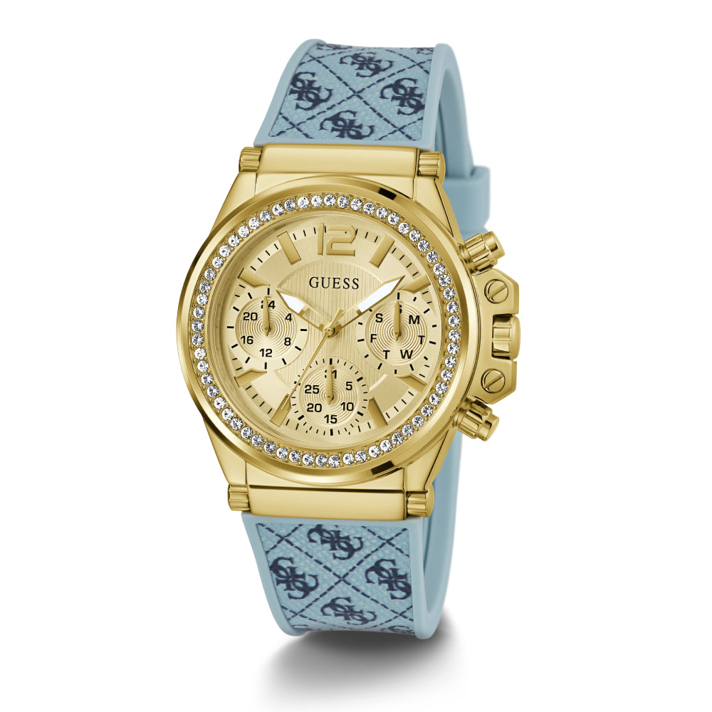 Guess Women's Quartz Watch with Gold Dial - GWC-0301