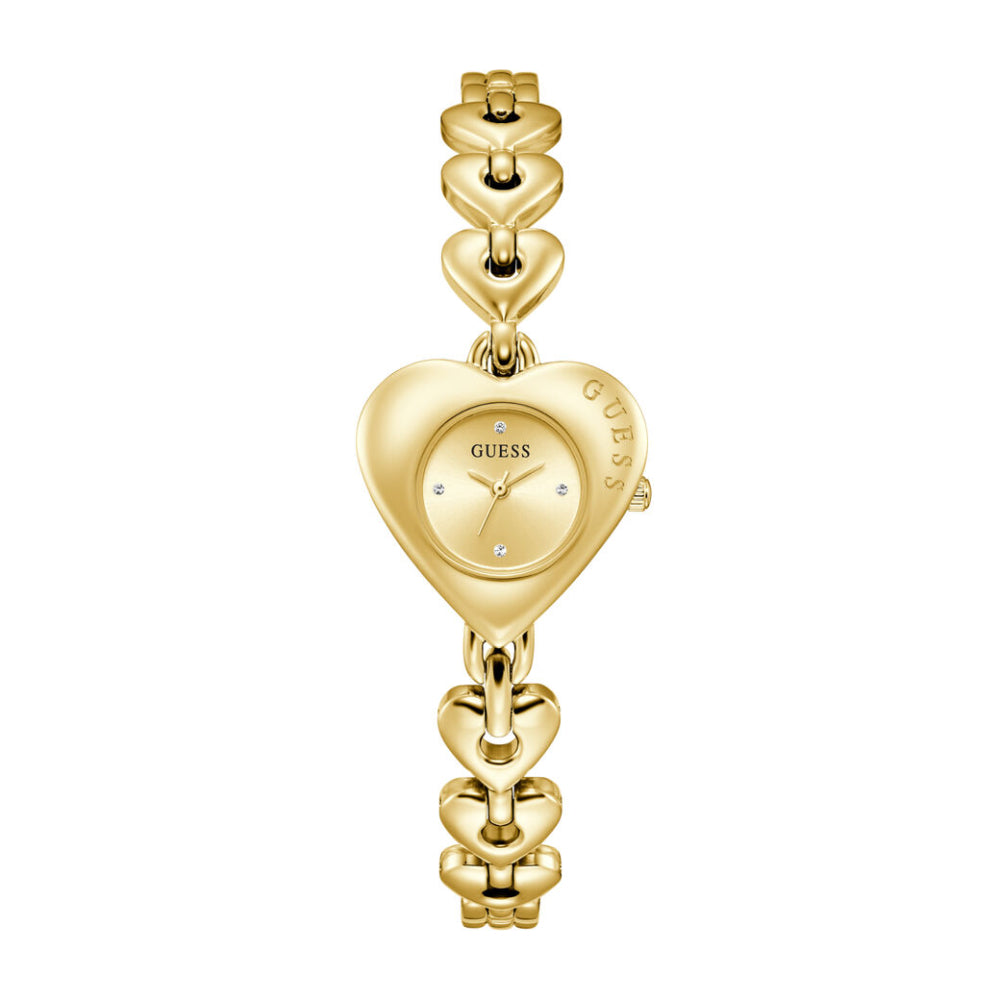 Guess Women's Quartz Watch with Gold Dial - GWC-0392