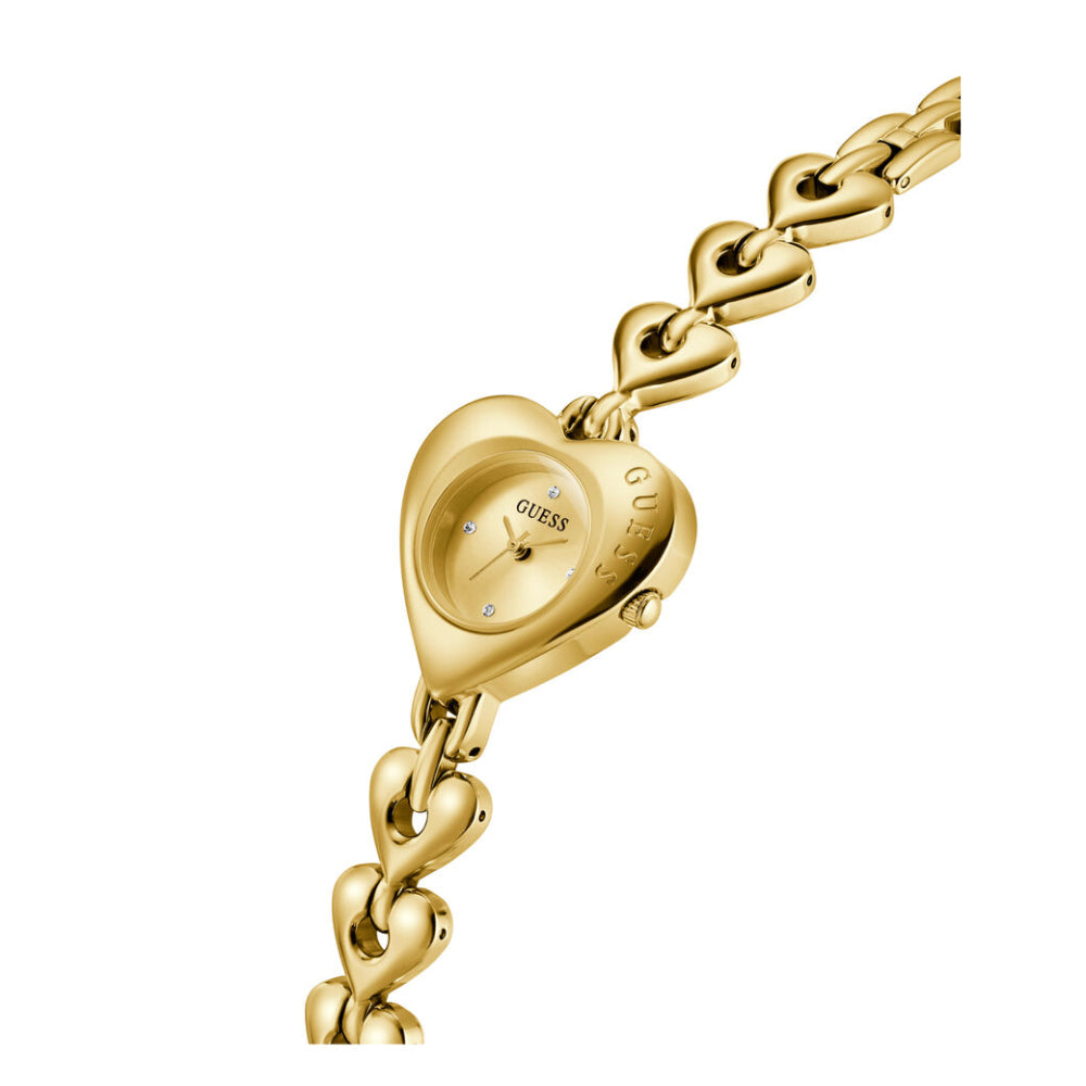 Guess Women's Quartz Watch with Gold Dial - GWC-0392