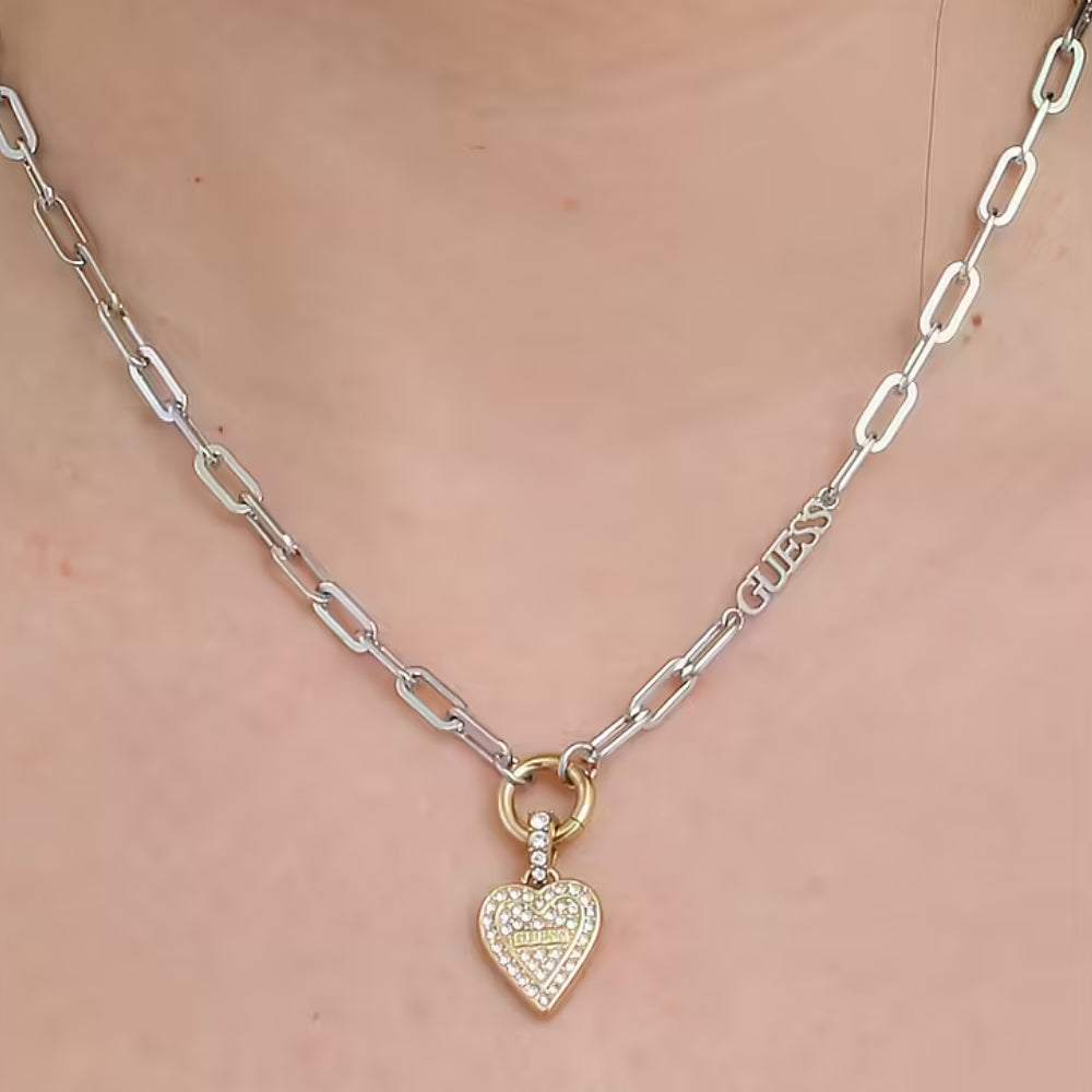 Guess Silver and Gold Necklace for Women - GWCNL-0048(SG)
