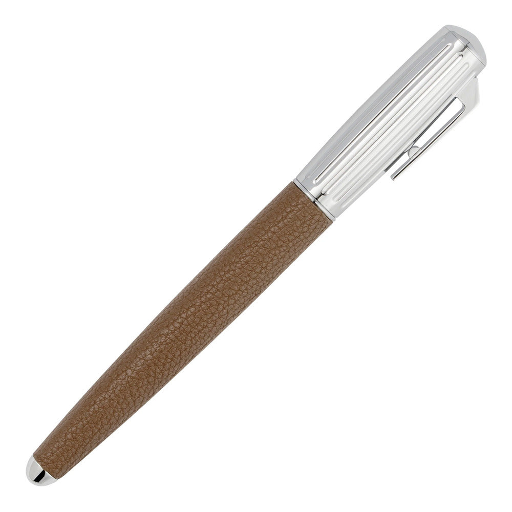 قلم رولربول باللون البني وفضي من هوغو بوس - HBPEN-0056