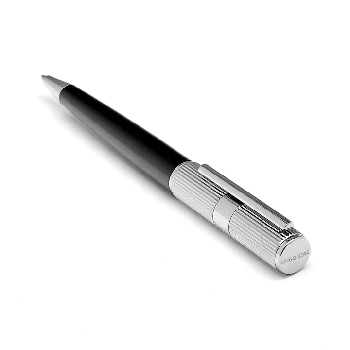 Hugo Boss Grey &amp; Black Ballpoint Pen - HBPEN-0078