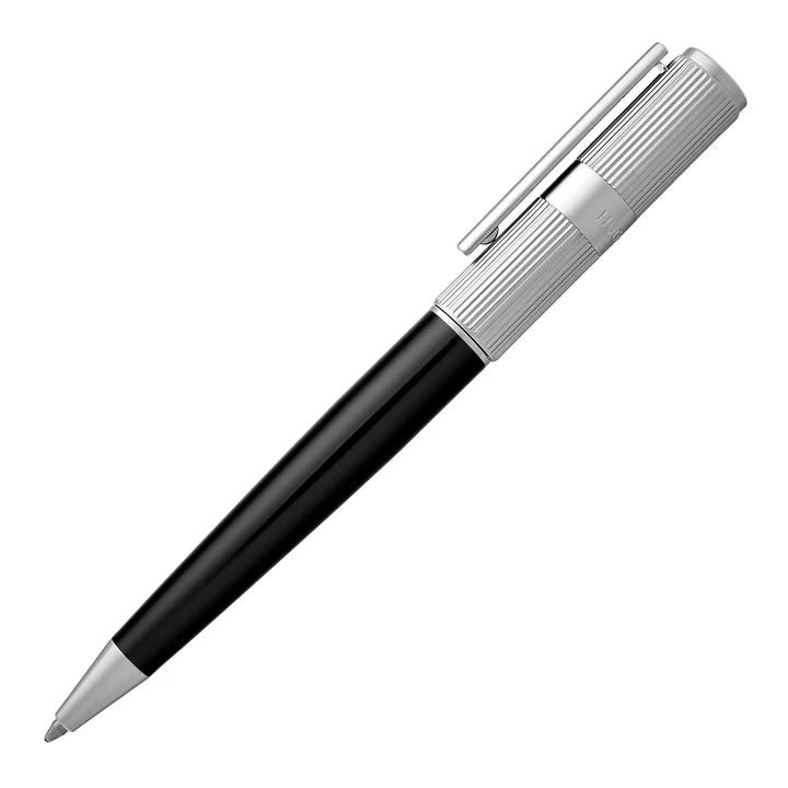 Hugo Boss Grey &amp; Black Ballpoint Pen - HBPEN-0078