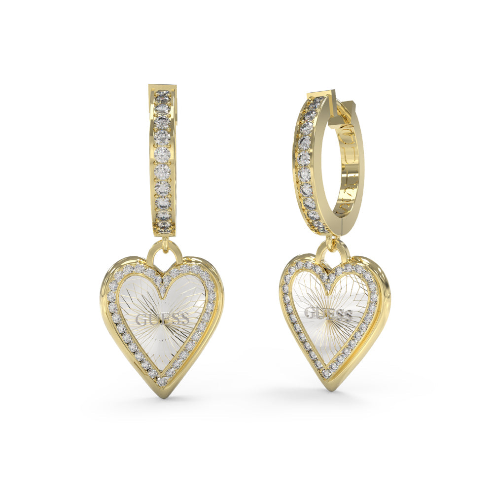 Guess Silver and Gold Earrings for Women - GWCER-0062(G)