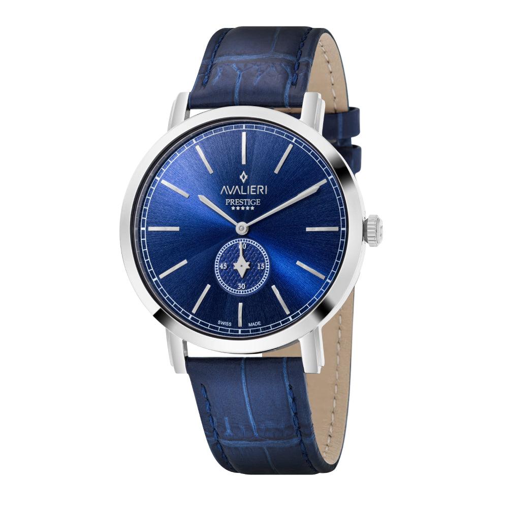 Avalieri Prestige Men's Watch, Swiss Quartz Movement, Blue Dial - AP-0028
