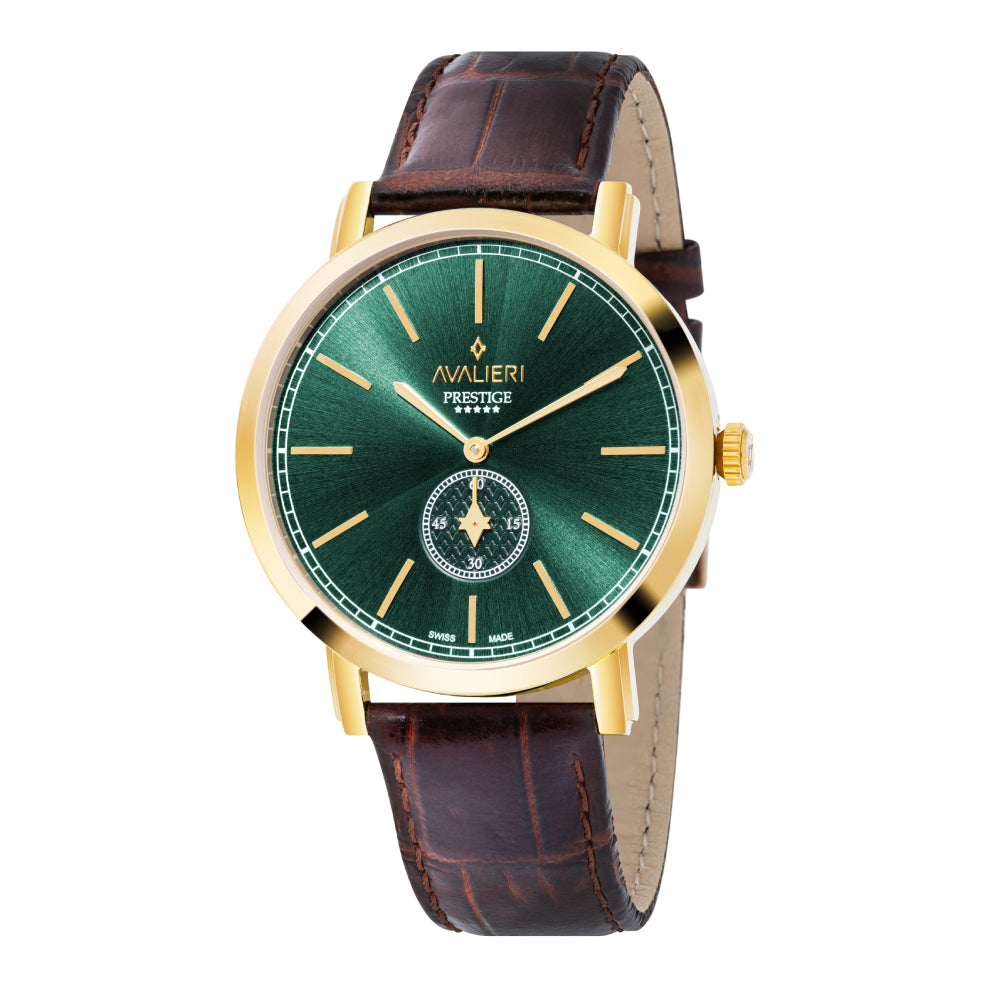 Avalieri Prestige Men's Watch, Swiss Quartz Movement, Green Dial - AP-0026