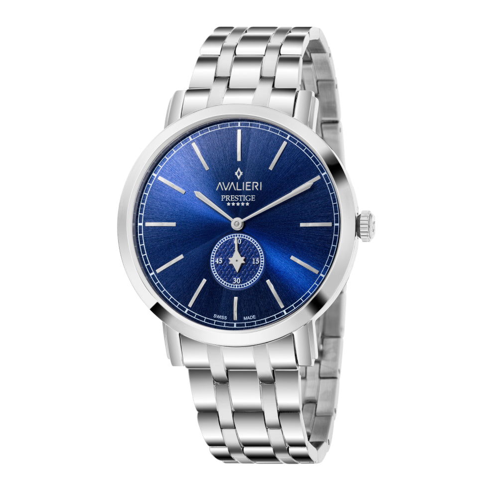 Avalieri Prestige Men's Swiss Quartz Movement Blue Dial Watch - AP-0034