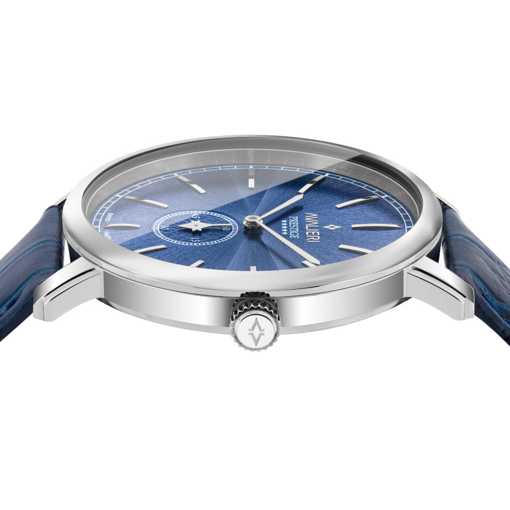 Avalieri Prestige Men's Watch, Swiss Quartz Movement, Blue Dial - AP-0028
