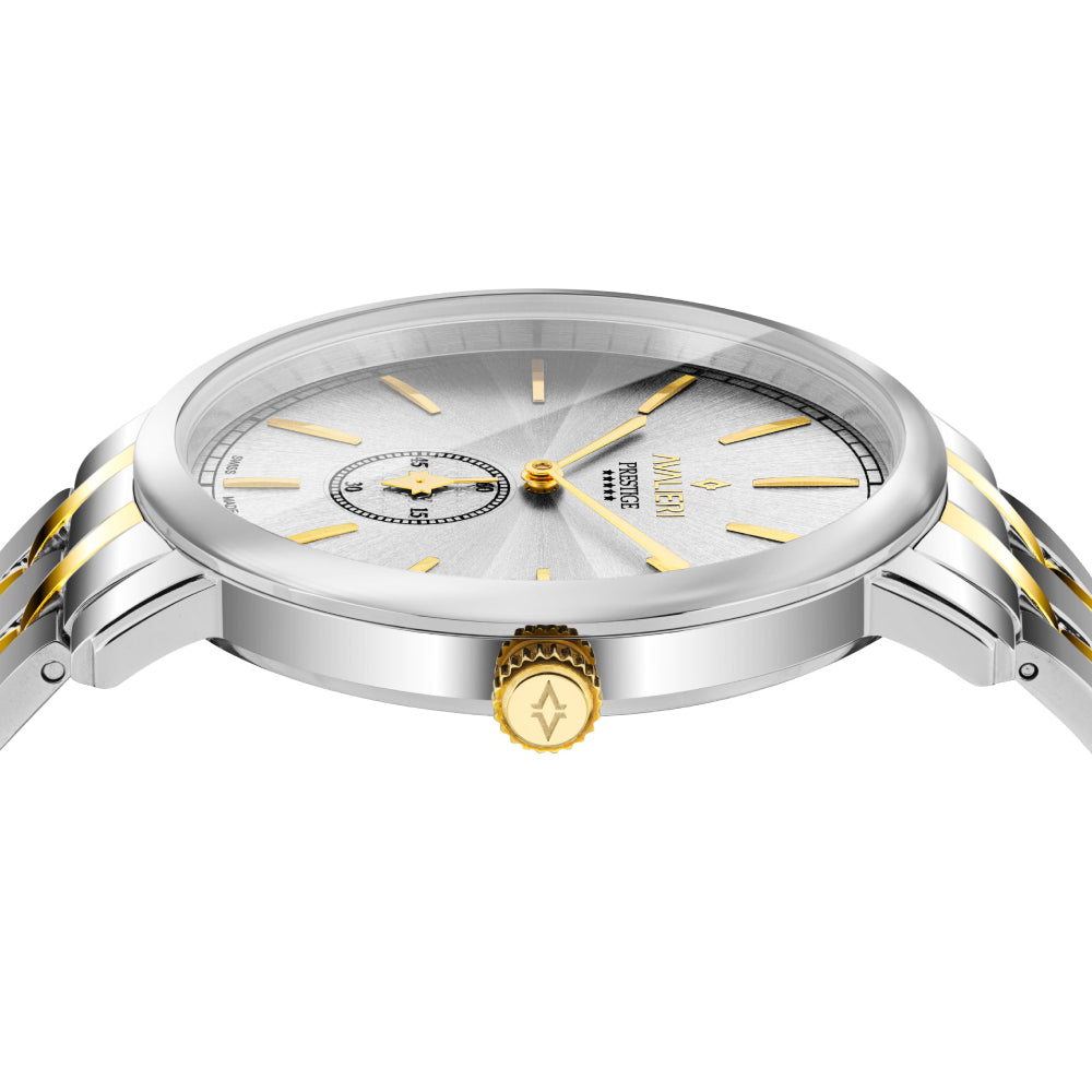 Avalieri Prestige Men's Watch, Swiss Quartz Movement, White Dial - AP-0032