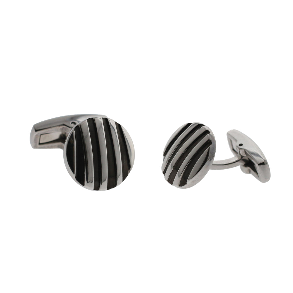 Silver and black cufflinks from Murex - MURCF-0017