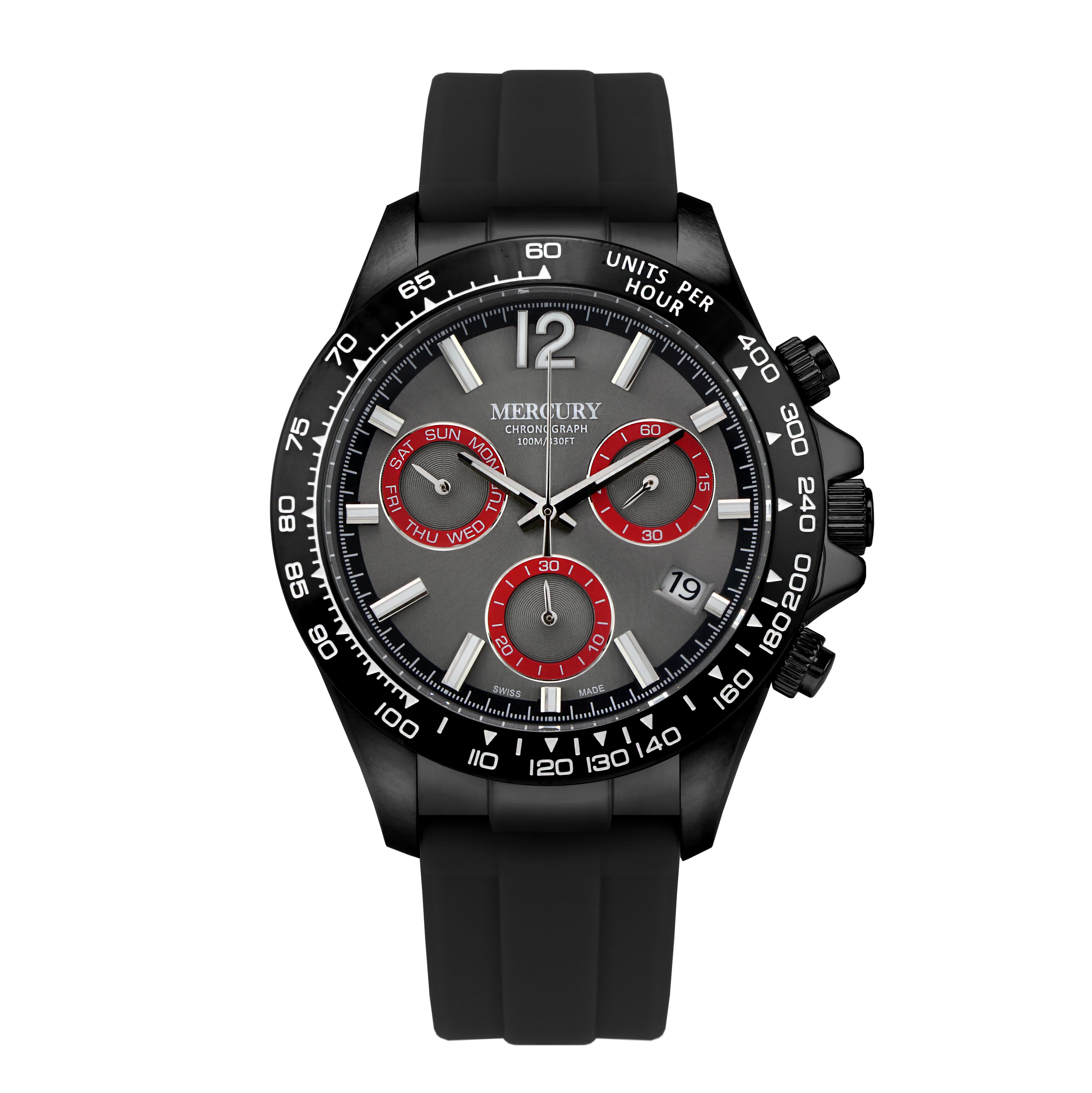 Mercury Men's Quartz Watch with Black Dial – MER-0161