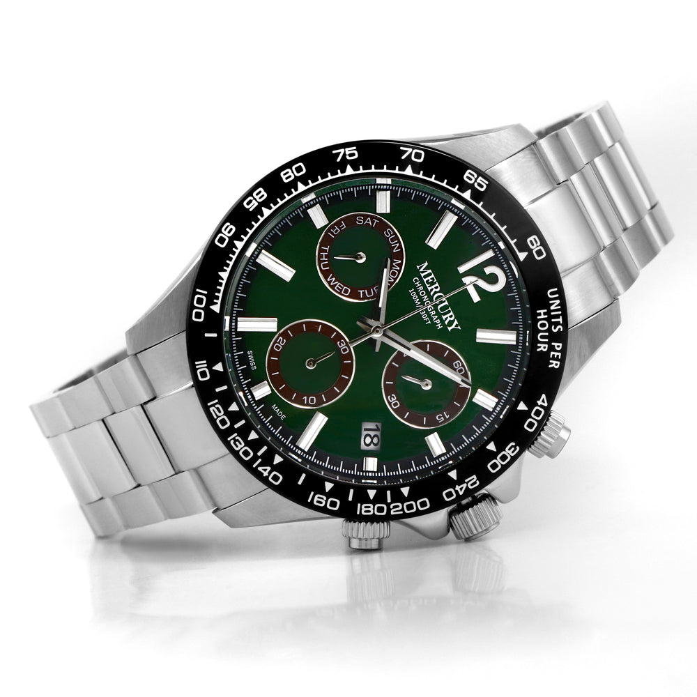 Mercury Men's Watch, Quartz Movement, Green Dial - MER-0105
