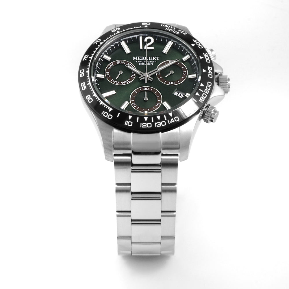 Mercury Men's Watch, Quartz Movement, Green Dial - MER-0105