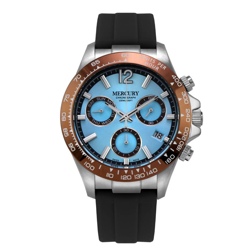 Mercury Men's Quartz Watch with Light Blue Dial - MER-0099