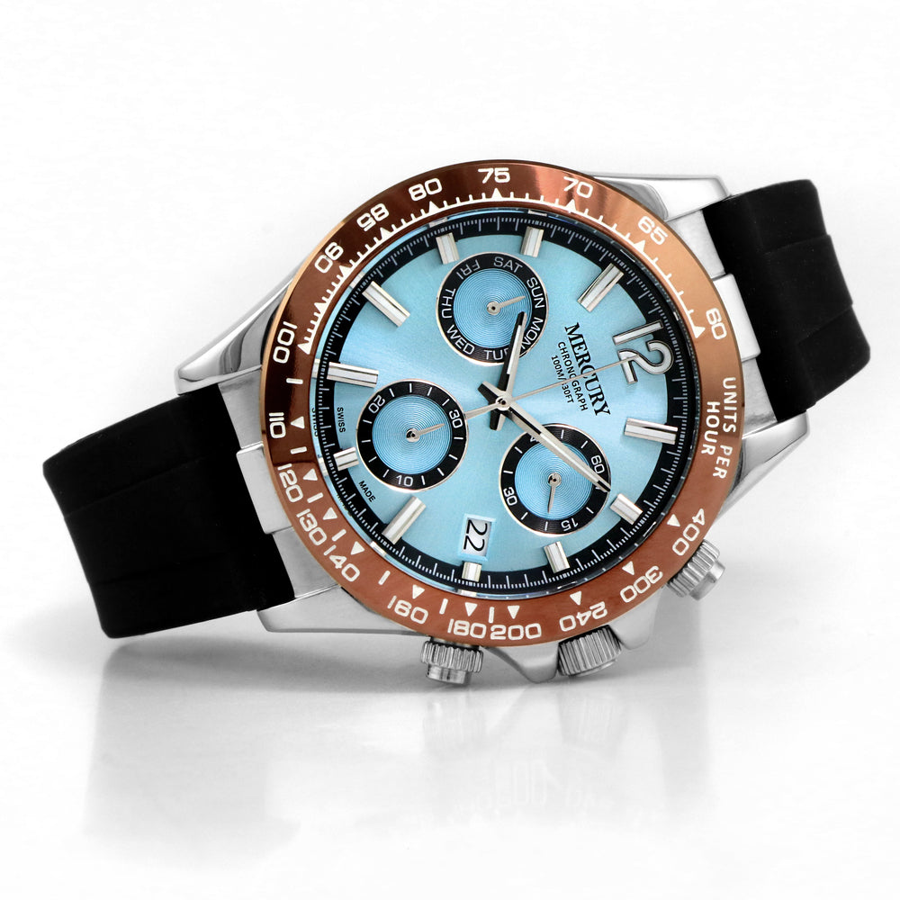 Mercury Men's Quartz Watch with Light Blue Dial - MER-0099