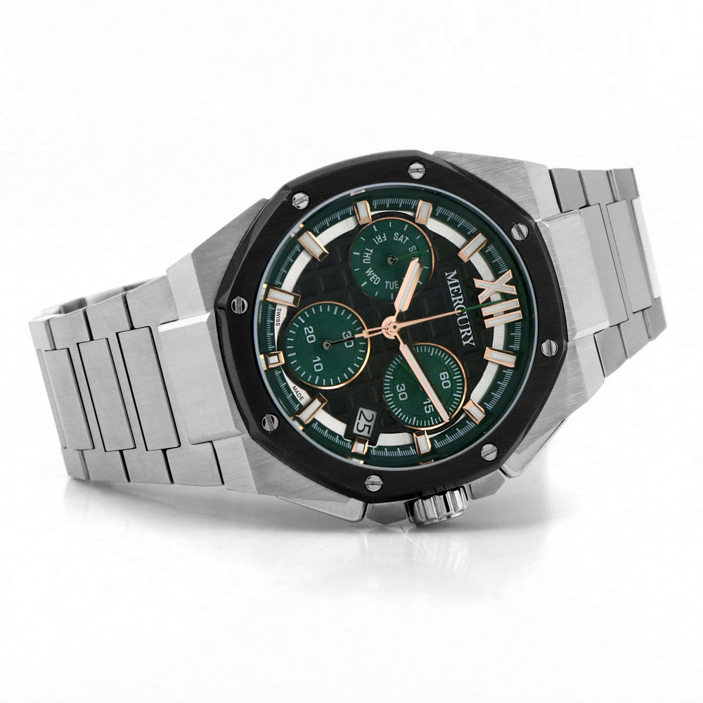 Mercury Men's Watch, Quartz Movement, Green Dial - MER-0109