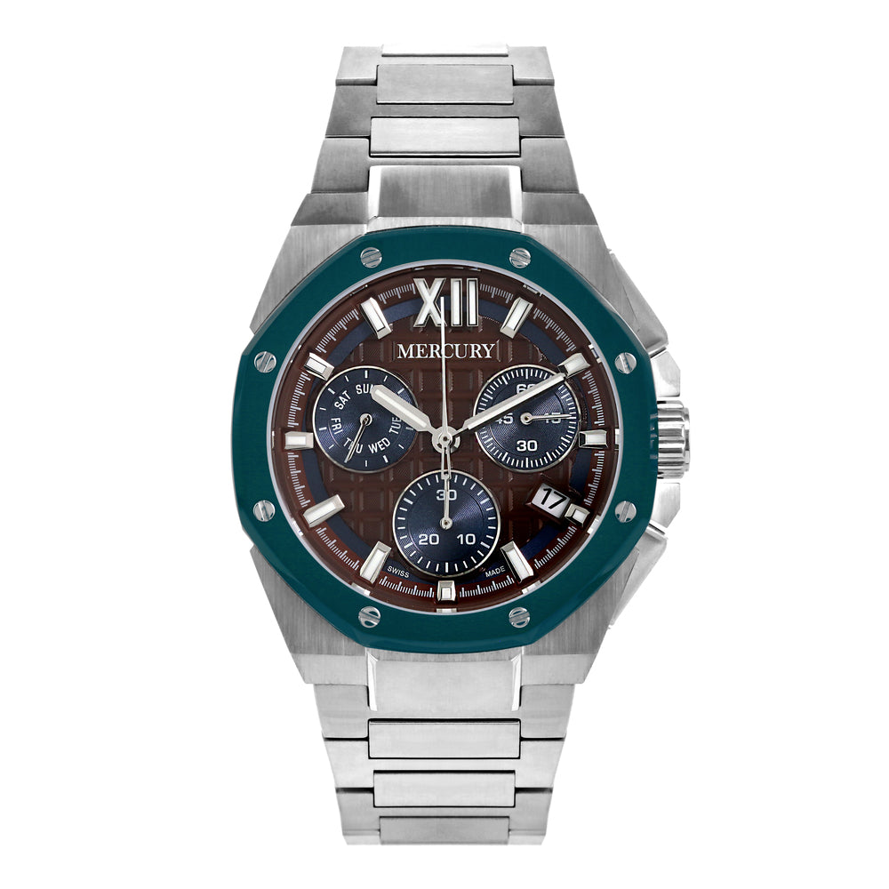 ساعة ميركوري الرجالية بحركة كوارتز ولون مينا أزرق - MER-0110