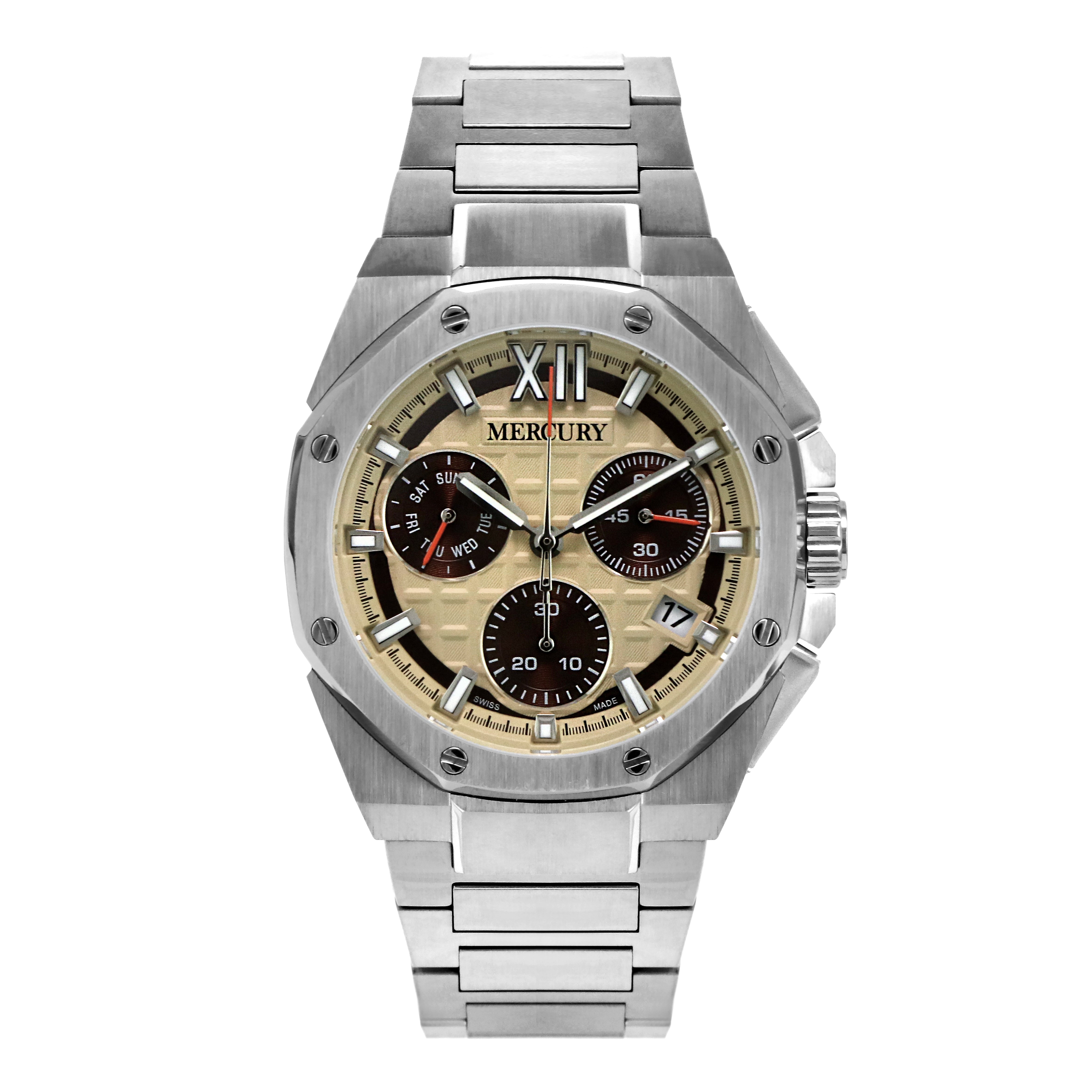 Mercury Men's Watch with Quartz Movement and Brown Dial – MER-0160