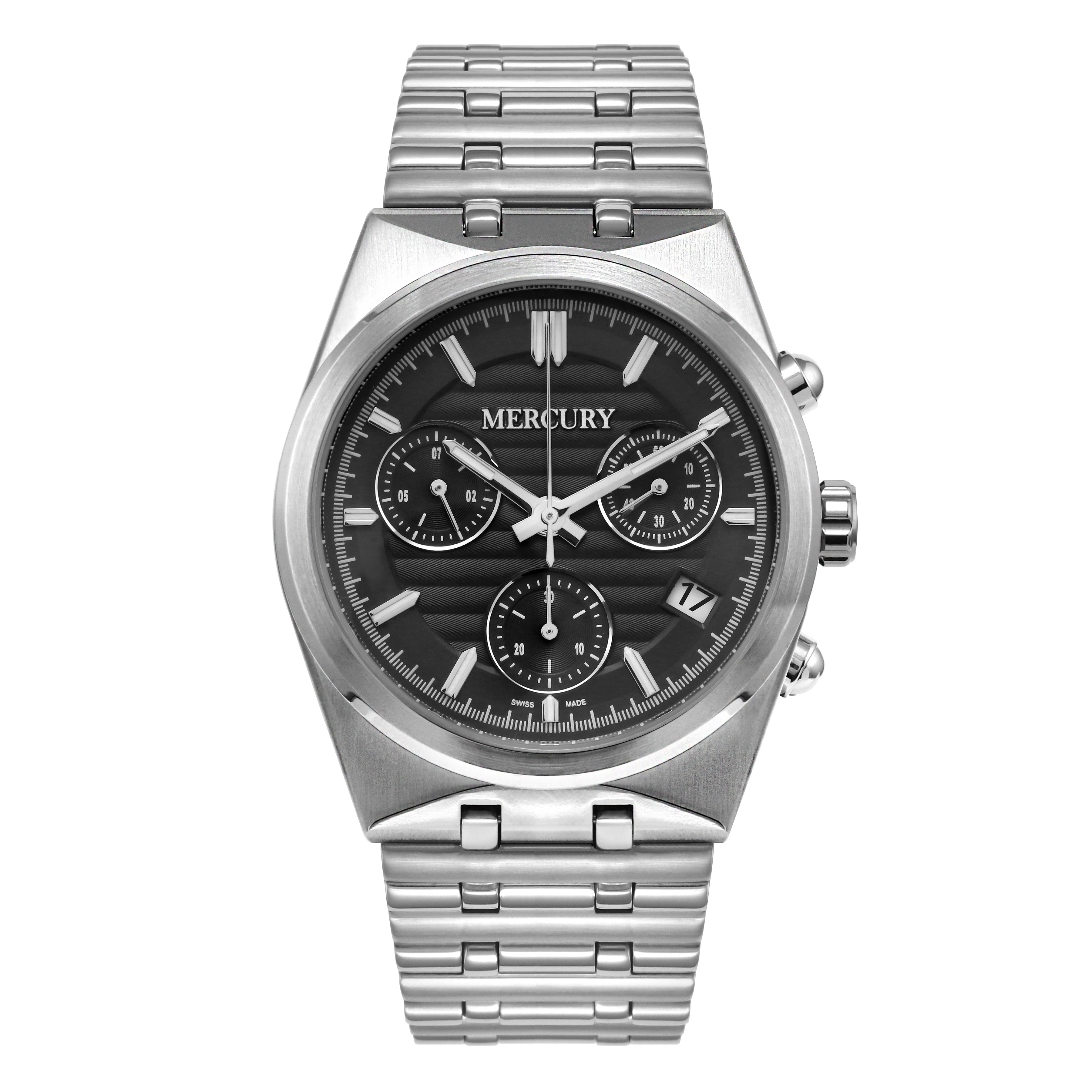 Mercury Men's Quartz Watch with Black Dial – MER-0133