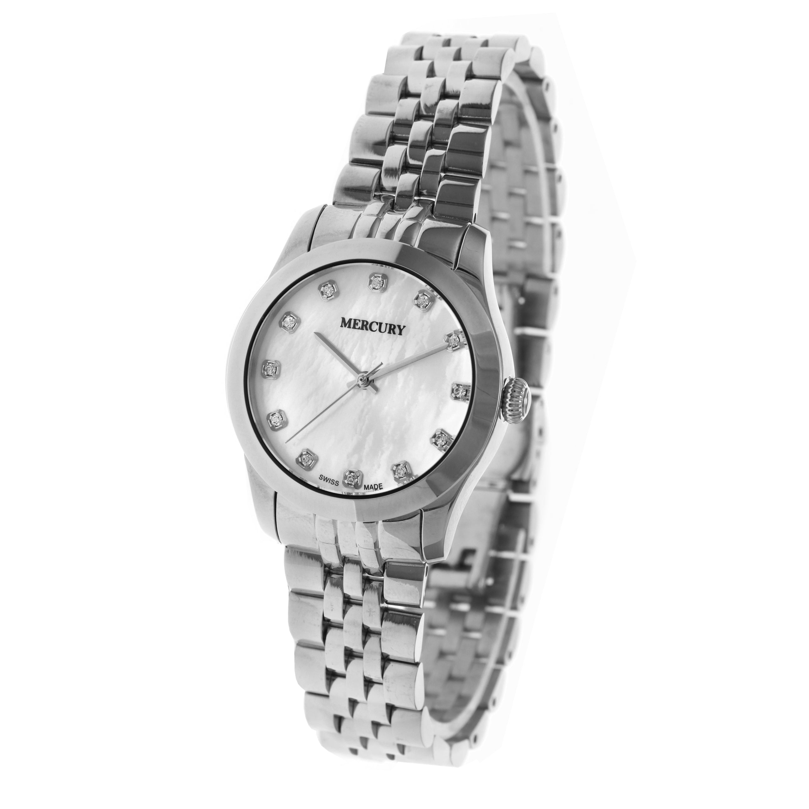 Mercury Women's Swiss Quartz Watch with Pearly White Dial - MER-0026