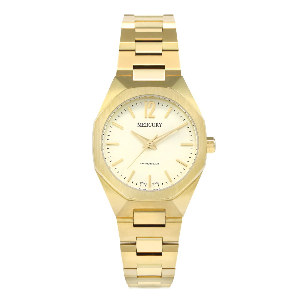 Mercury women's watch with quartz movement and white dial – MER-0139