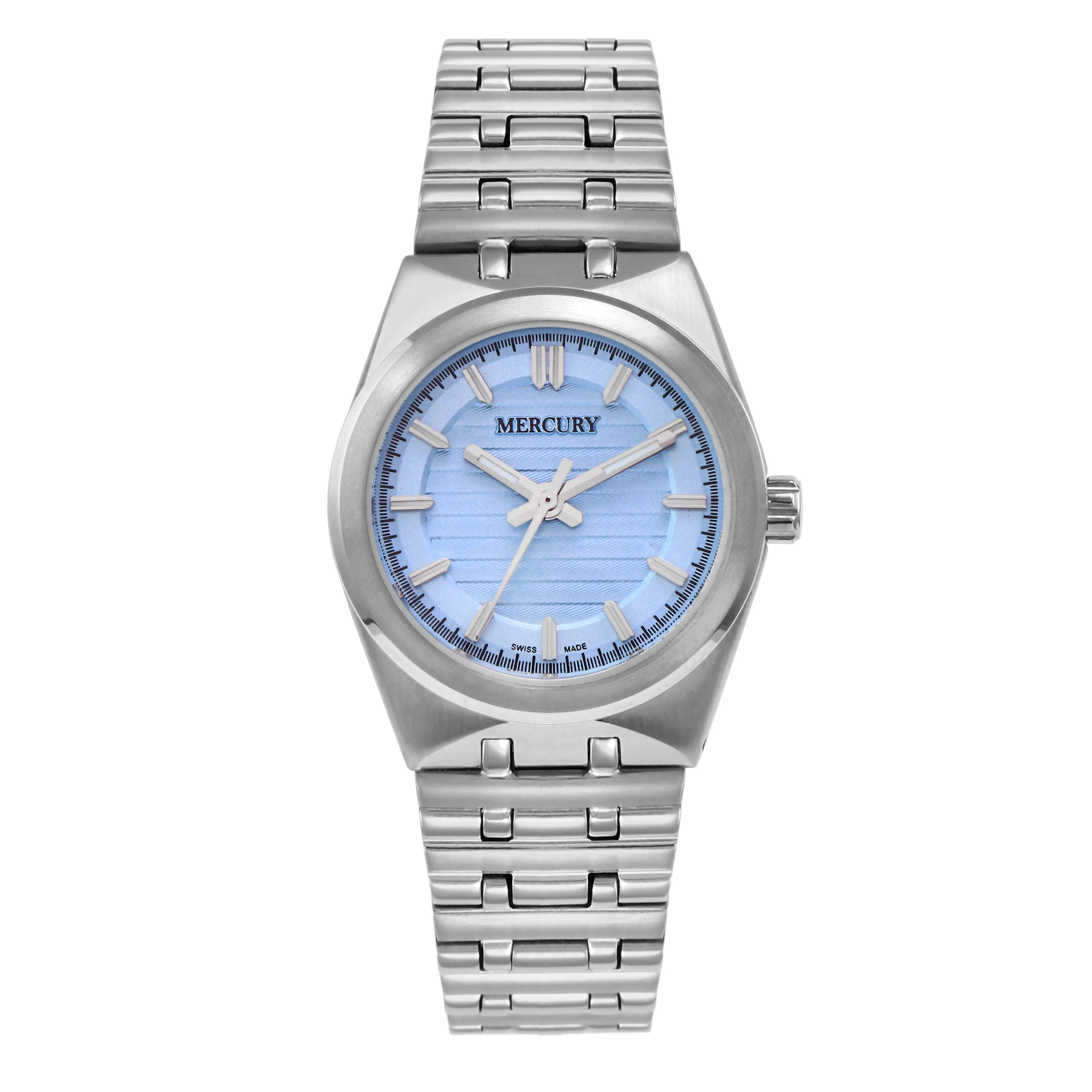 Mercury women's watch with quartz movement and light blue dial – MER-0125