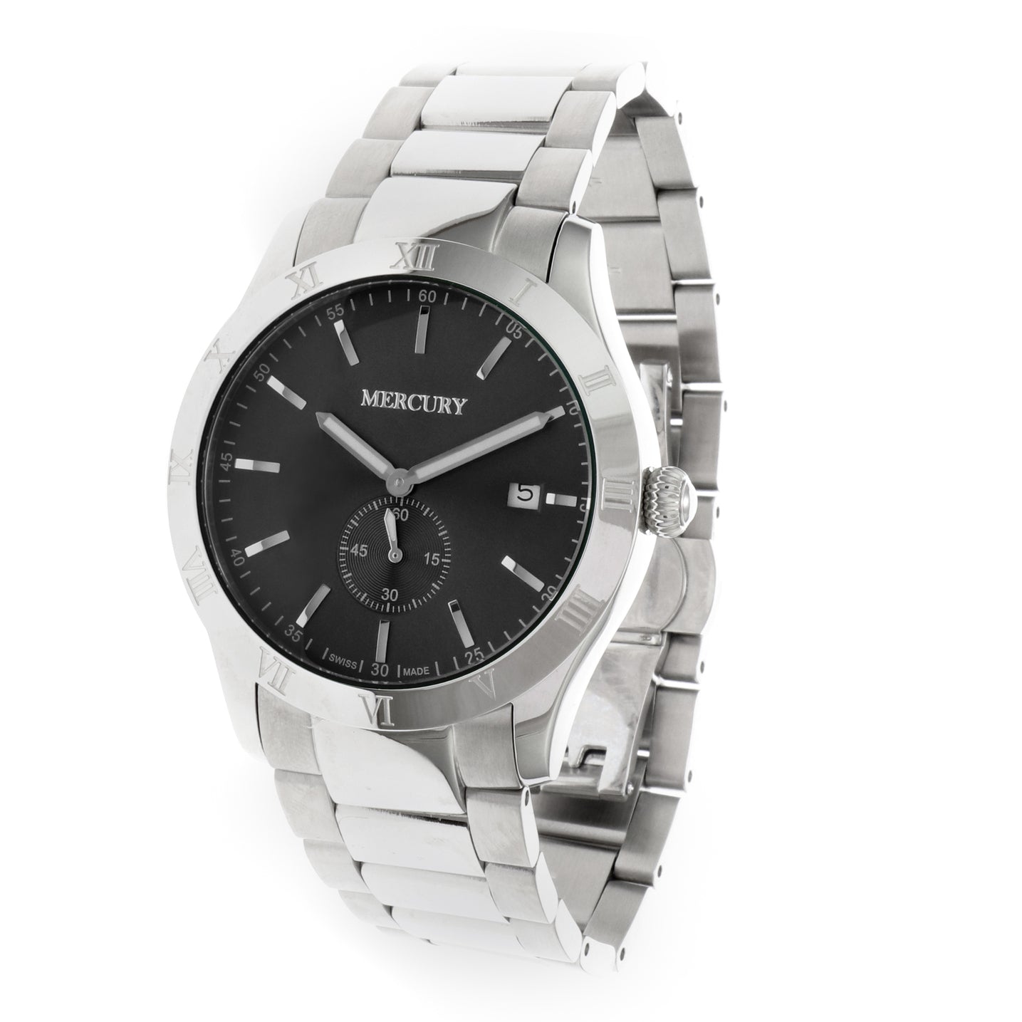 Mercury Men's Swiss Quartz Watch with Black Dial - MER-0055