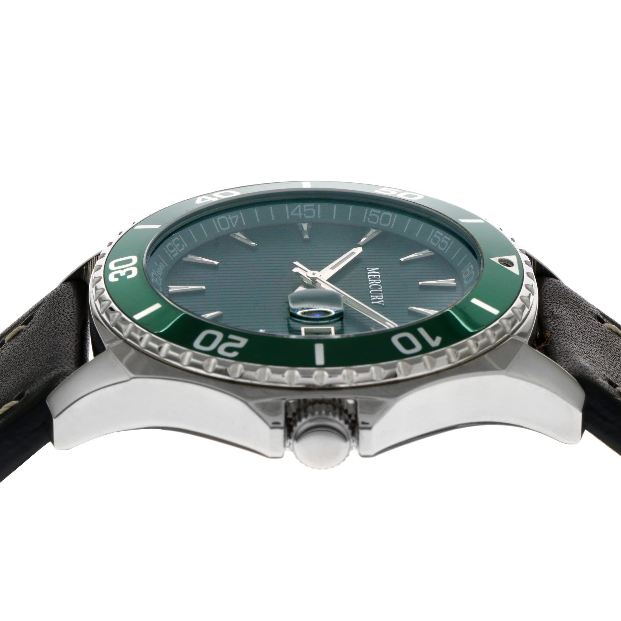 ساعة ميركوري الرجالية السويسرية بحركة كوارتز ولون مينا أخضر - MER-0037