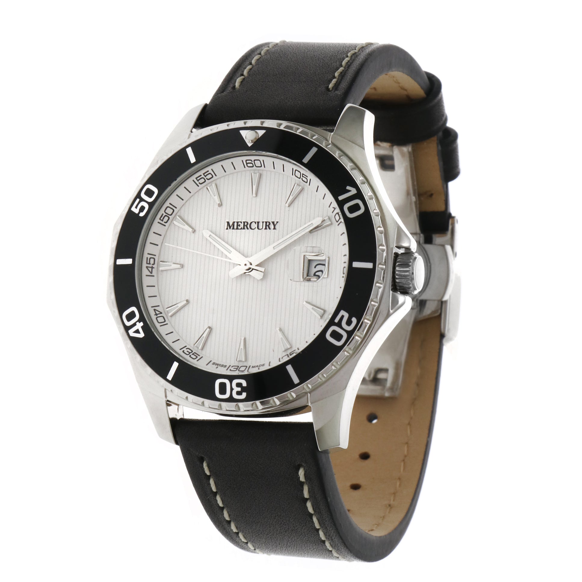 Mercury Men's Swiss Quartz Watch, White Dial - MER-0036