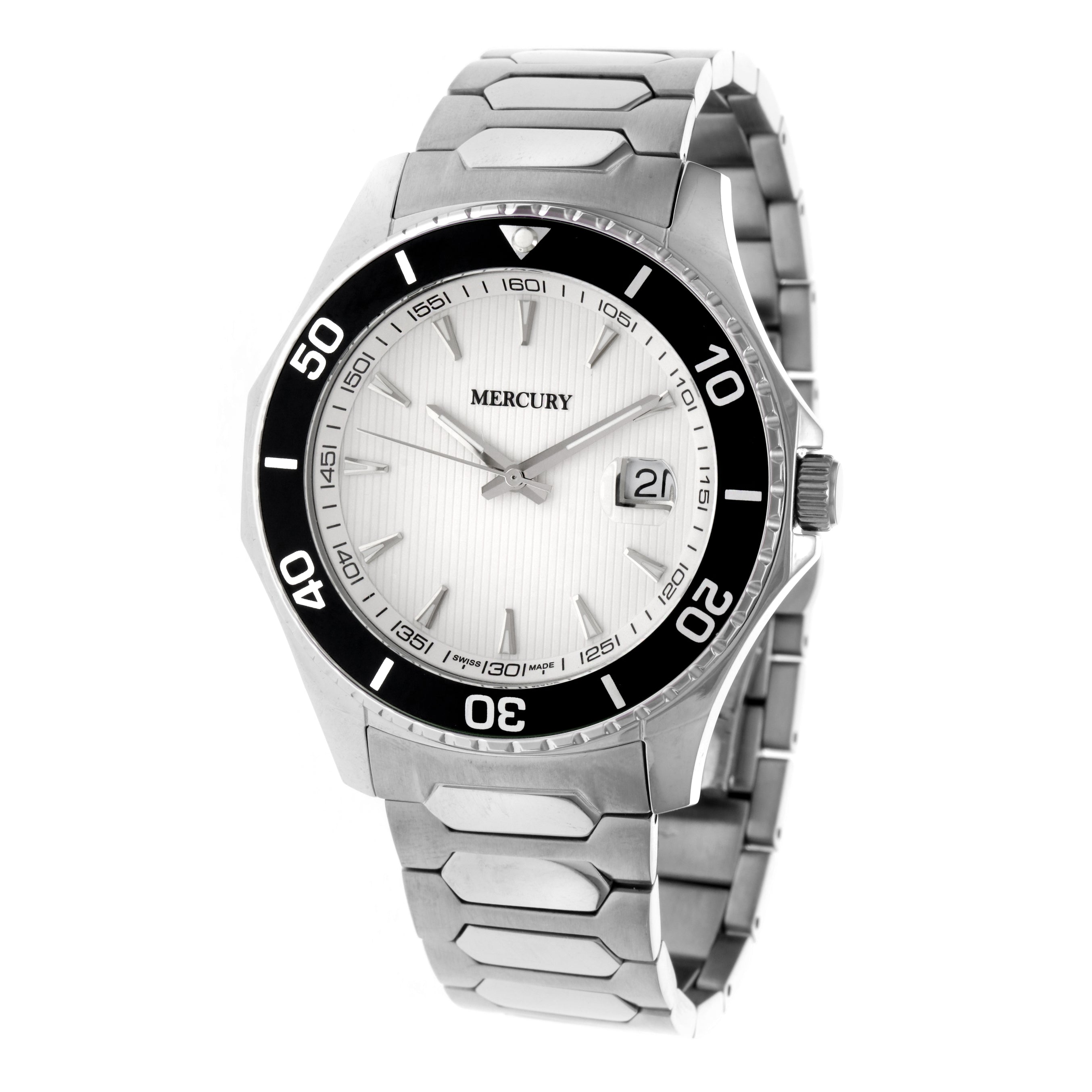 Mercury Men's Swiss Quartz Watch, White Dial - MER-0039