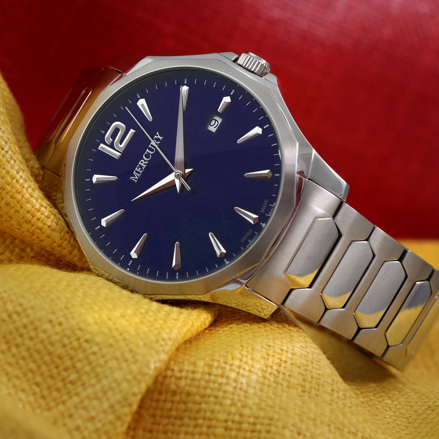 Mercury Men's Swiss Quartz Watch with Blue Dial - MER-0049