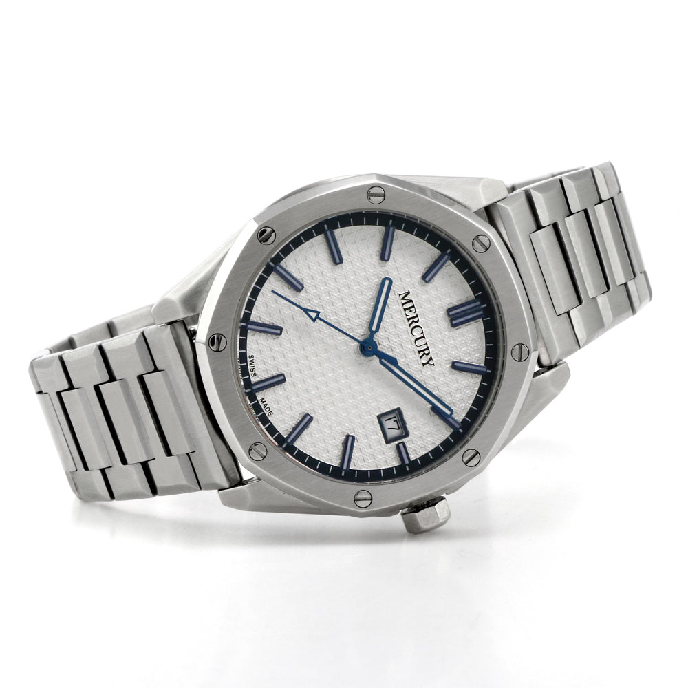 Mercury Men's Watch, Quartz Movement, White Dial - MER-0096