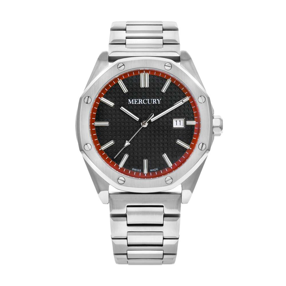 Mercury Men's Watch, Quartz Movement, Black Dial - MER-0094