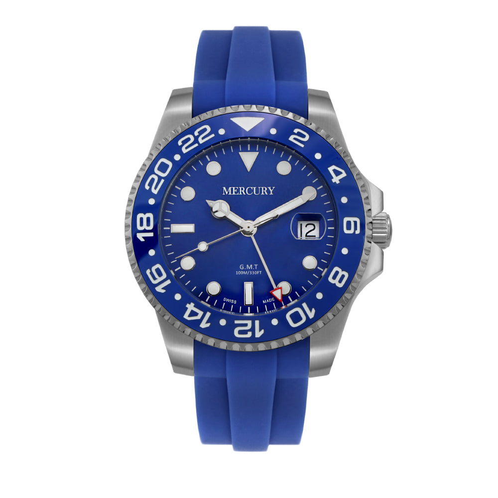 ساعة ميركوري الرجالية بحركة كوارتز ولون مينا أزرق - MER-0113