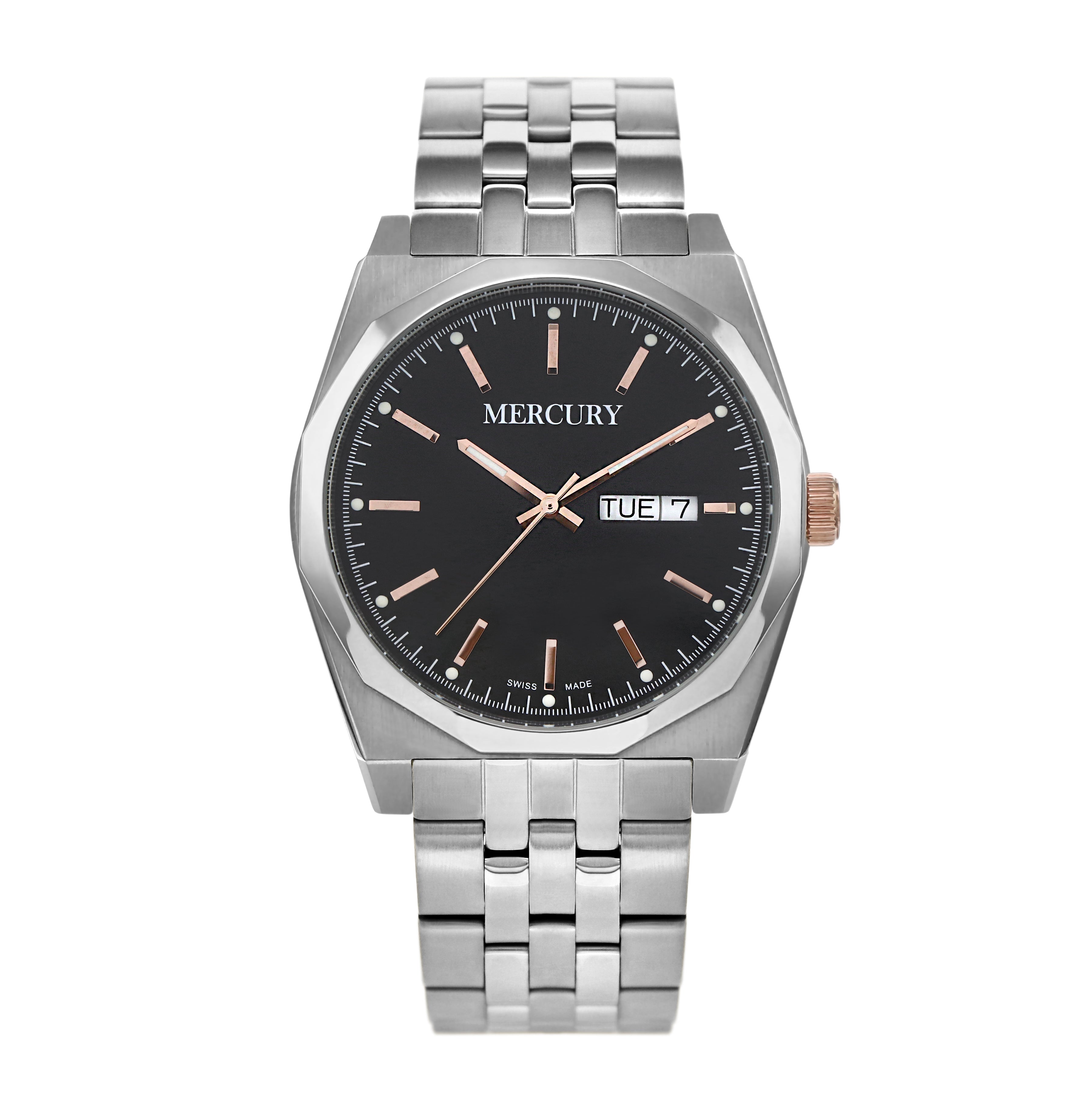 Mercury Men's Quartz Watch with Black Dial – MER-0144