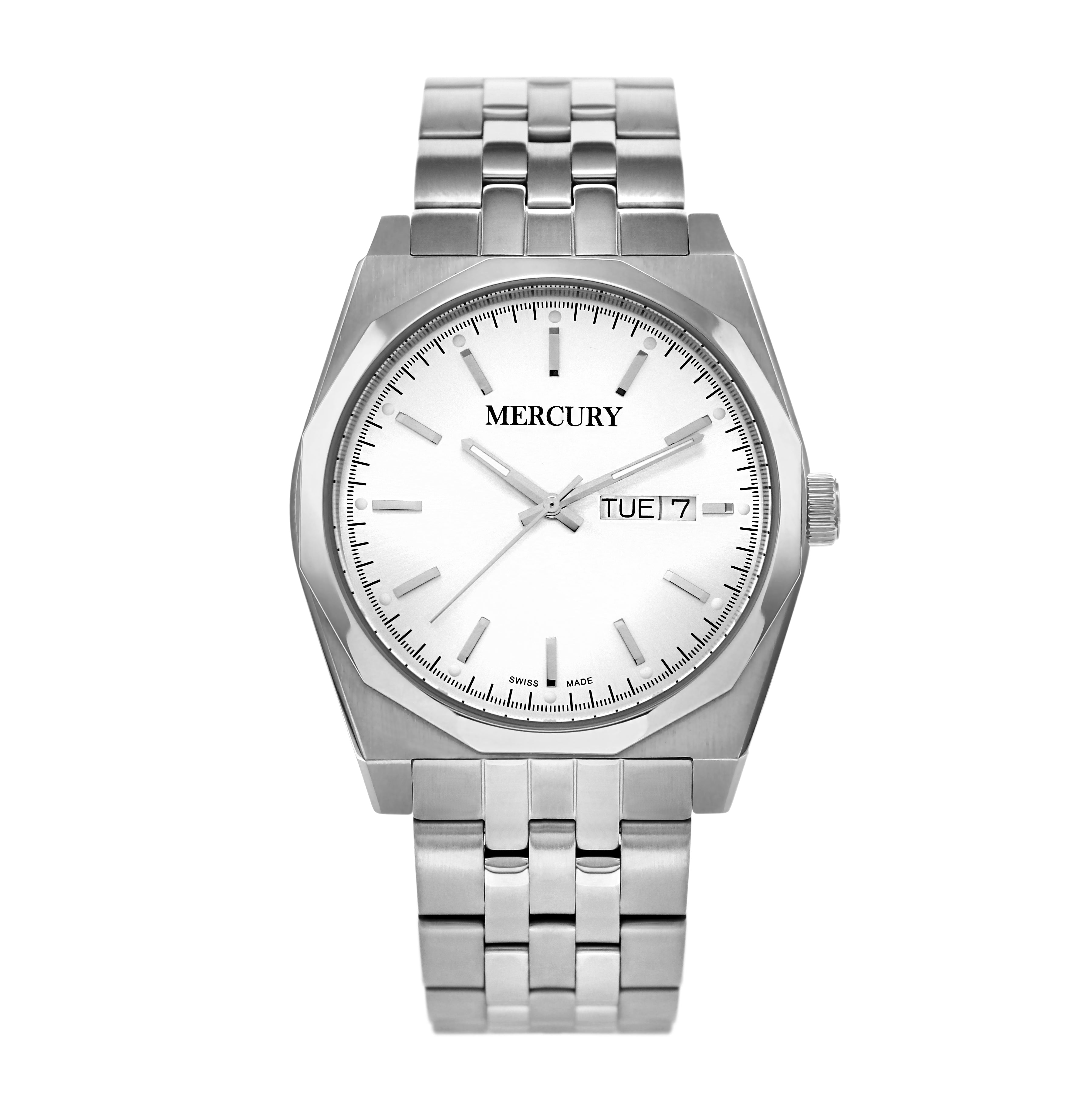 Mercury Men's Quartz Watch with White Dial – MER-0145