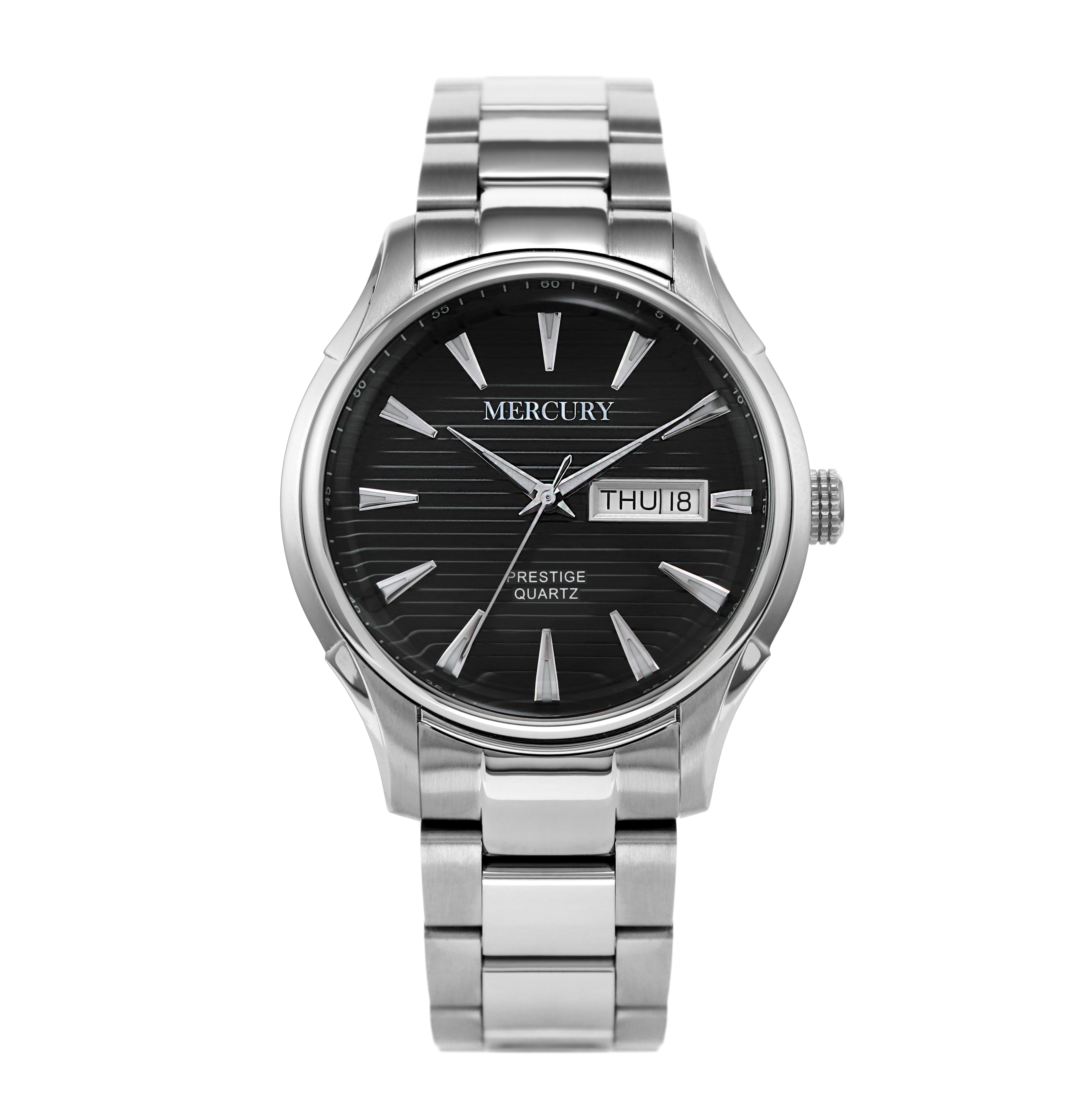 Mercury Men's Quartz Watch with Black Dial – MER-0151