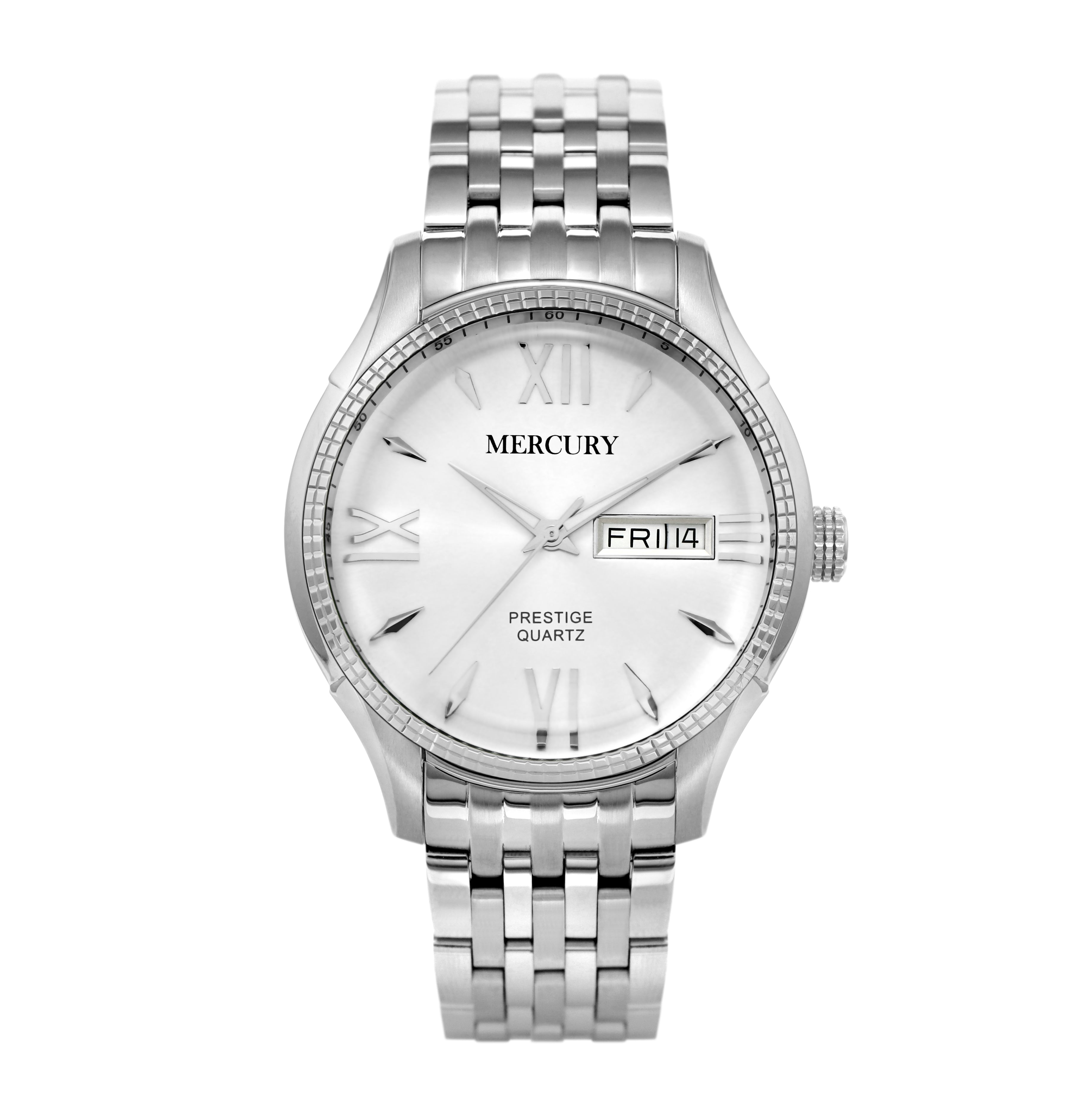 Mercury Men's Quartz Watch with White Dial – MER-0155