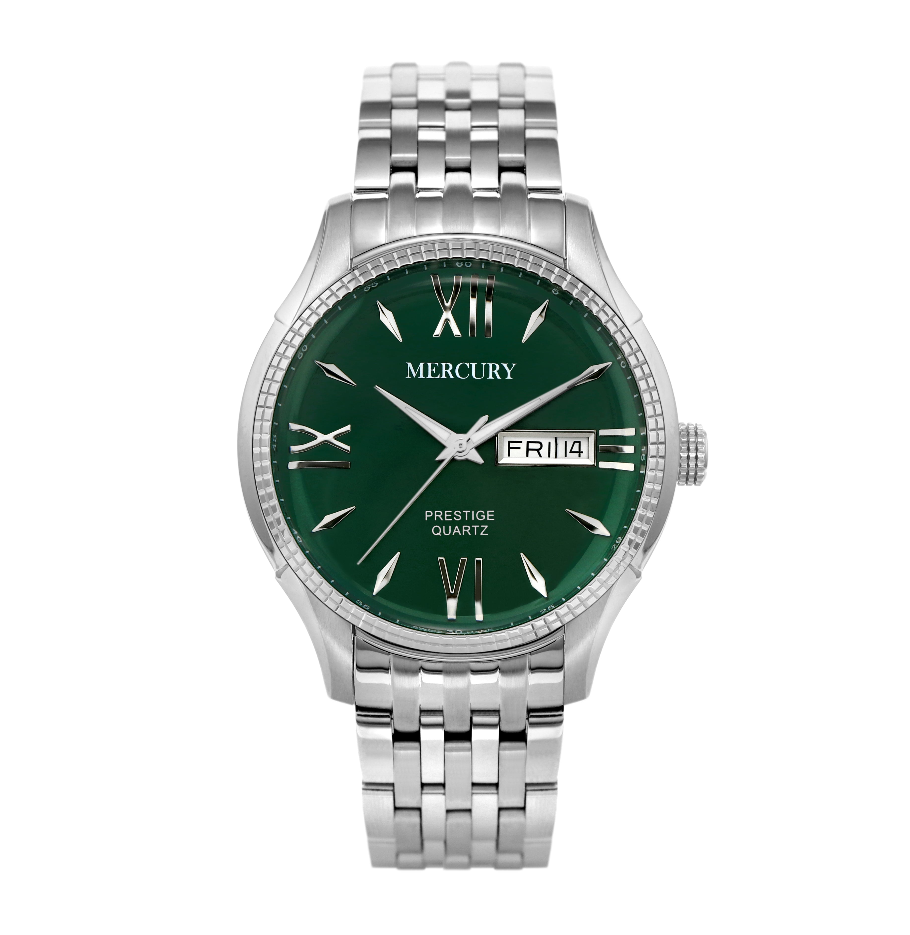 Mercury Men's Watch with Quartz Movement and Green Dial – MER-0154