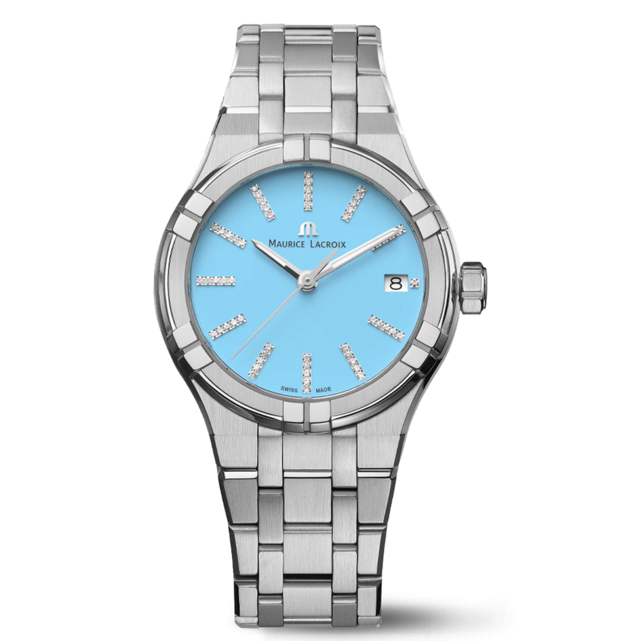 Maurice Lacroix Women's Icon Light Blue Dial Diamond Watch MLC-0005/DMND