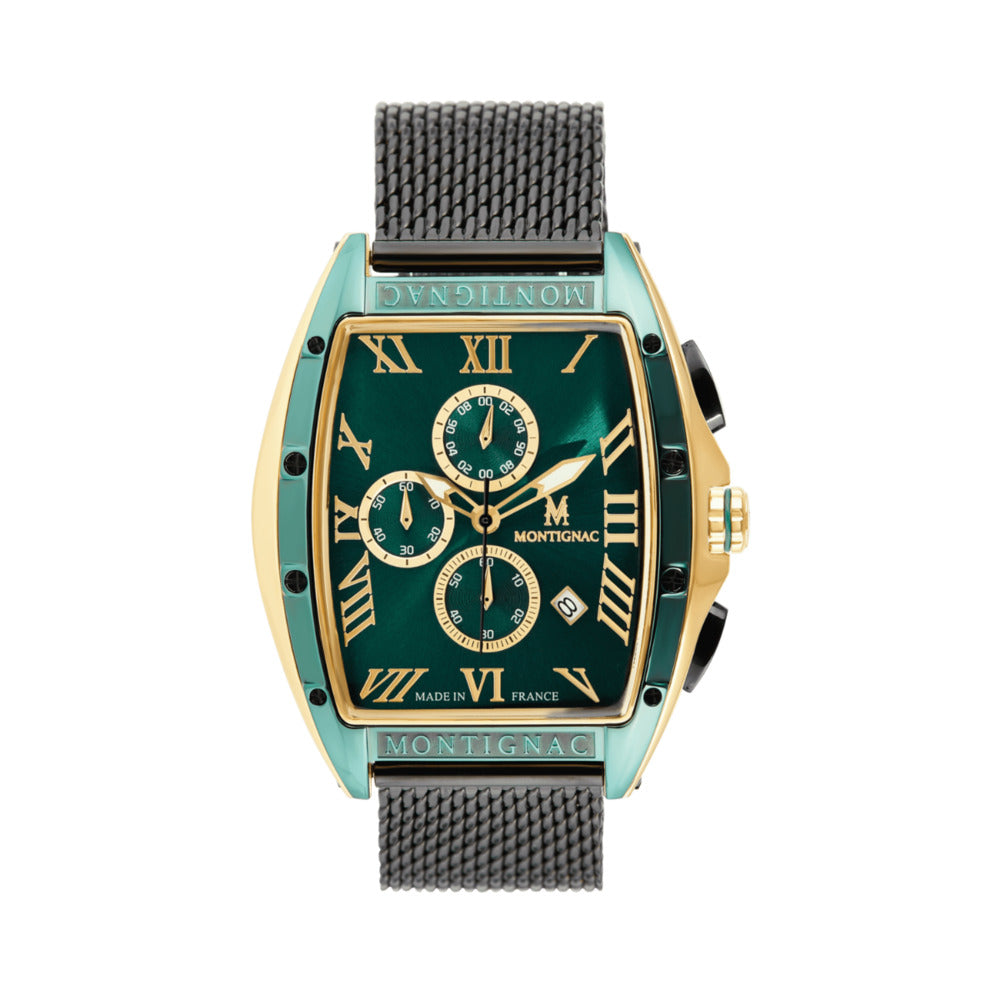 Montignac Men's Watch, Quartz Movement, Green Dial - MNG-0020