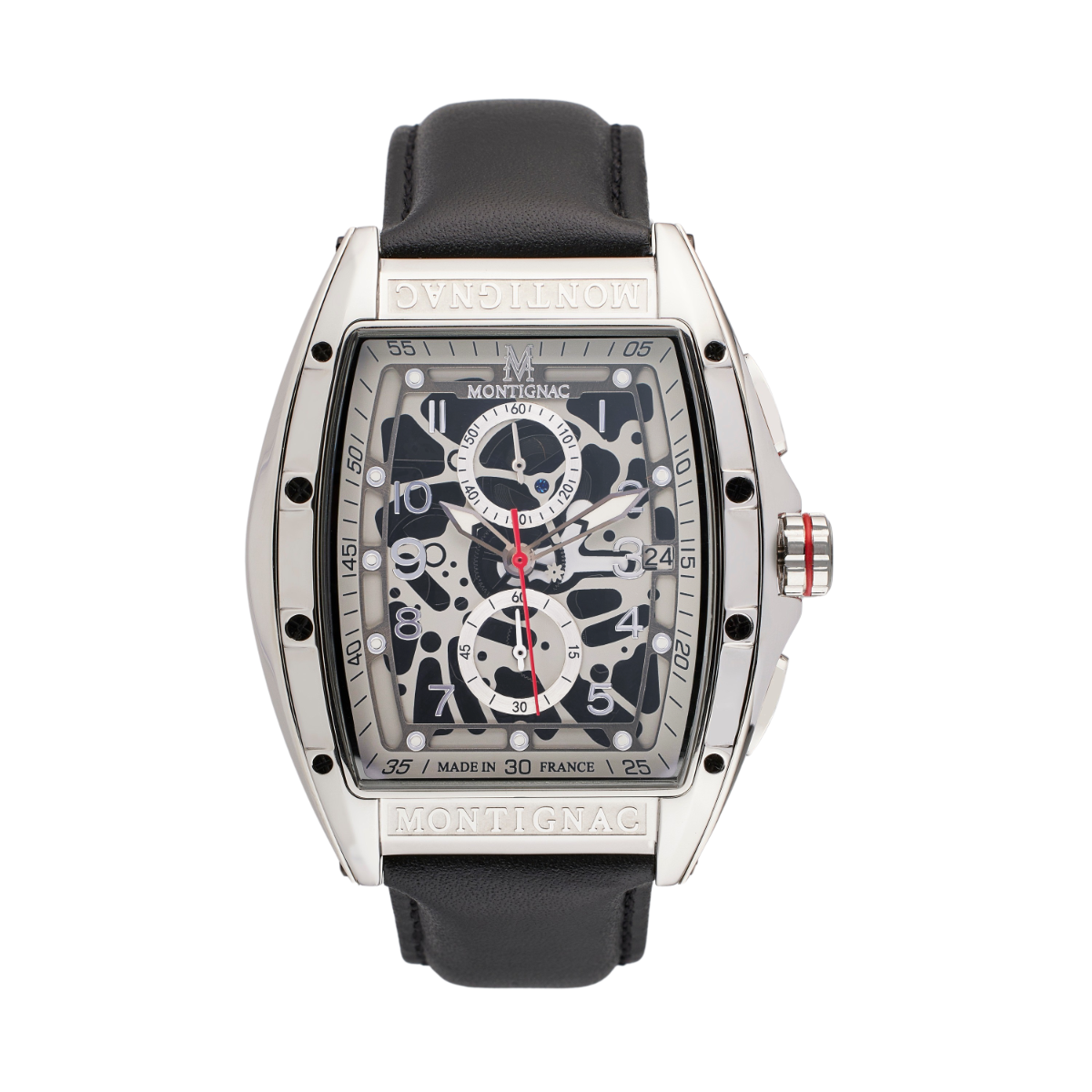 Montagnac Men's Quartz Watch with Silver and Black Dial MNG-0027